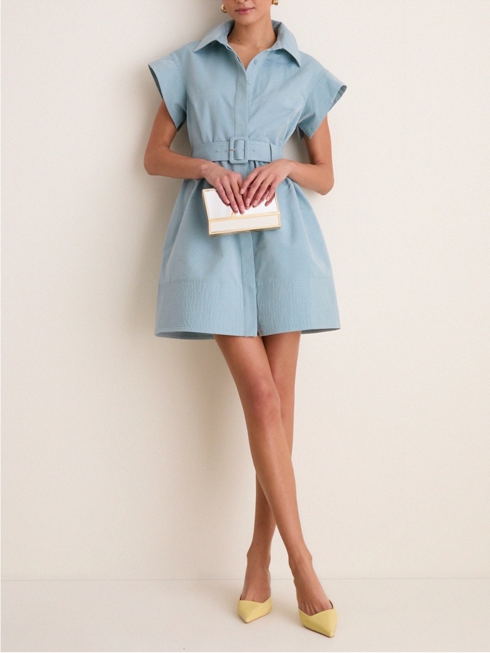 Tuckernuck Slate Blue Mini Chloe Dress NWT M No Belt - Picture 8 of 12